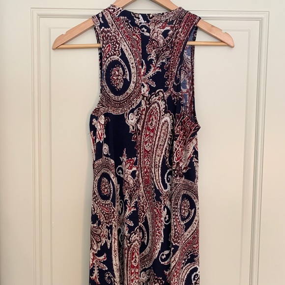 Navy Patterned Mini Dress - Picture 4 of 4